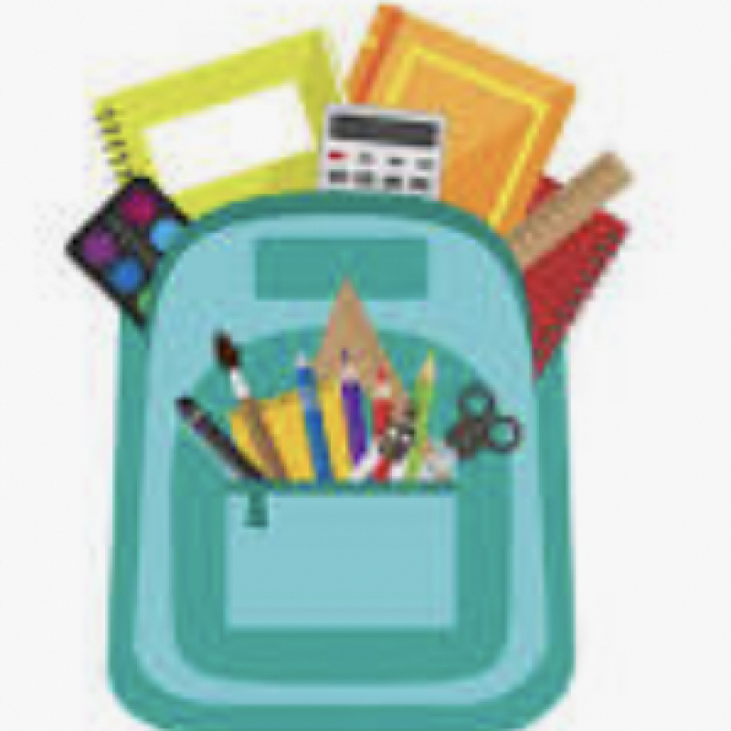 backpack with school supplies